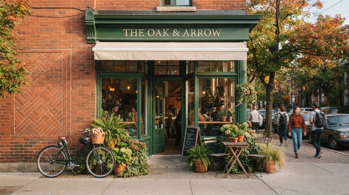 A neighbourhood café with a welcoming streetside patio